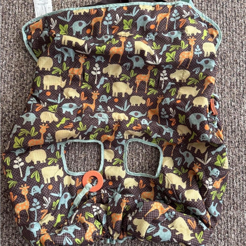 Infantino Animal Print Shopping Cart Cover - Brown, Green, Blue